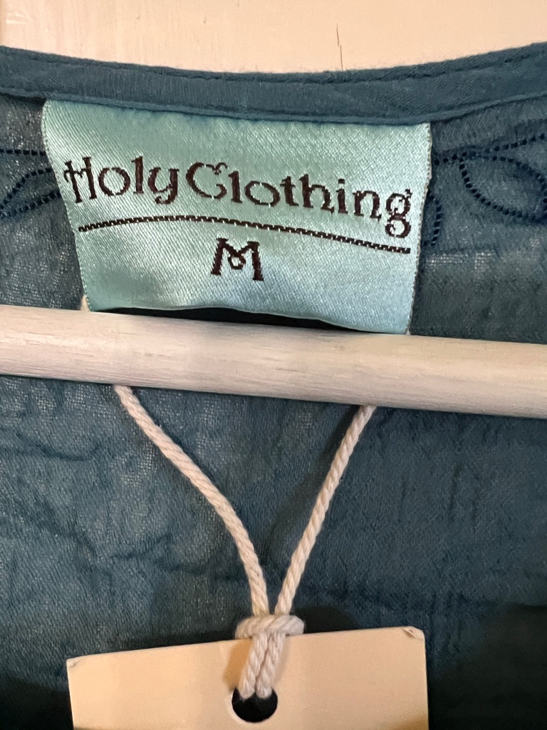 Holyclothing Embroidered Long-Sleeve Teal Tunic Top, Nwt — image 6 of 8